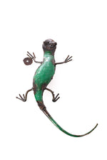 Green Recycled Metal Salamander Sculpture