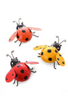 Yellow Recycled Metal Ladybug Sculpture