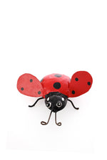 Red Recycled Metal Ladybug Sculpture