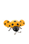 Yellow Recycled Metal Ladybug Sculpture