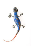 Blue Recycled Metal Salamander Sculpture