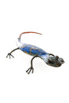 Blue Recycled Metal Salamander Sculpture