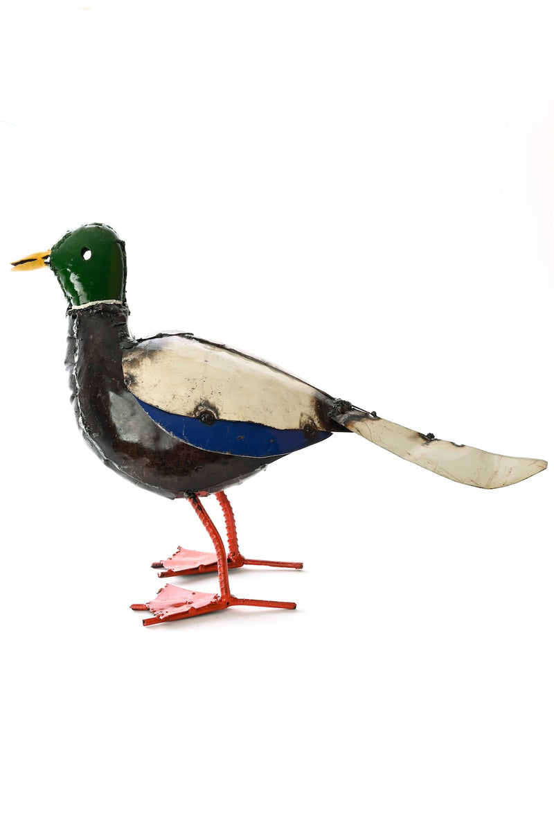 Recycled Metal Mallard Duck Sculpture