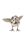 Small Recycled Metal Owl with Wings Outspread