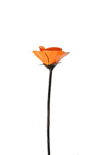 Orange Recycled Metal Poppy Garden Stake