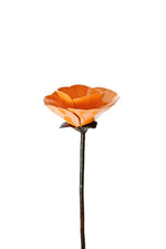 Orange Recycled Metal Poppy Garden Stake