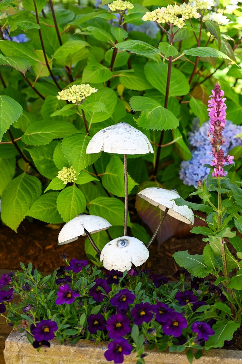 Recycled Metal Mushroom Garden Stake