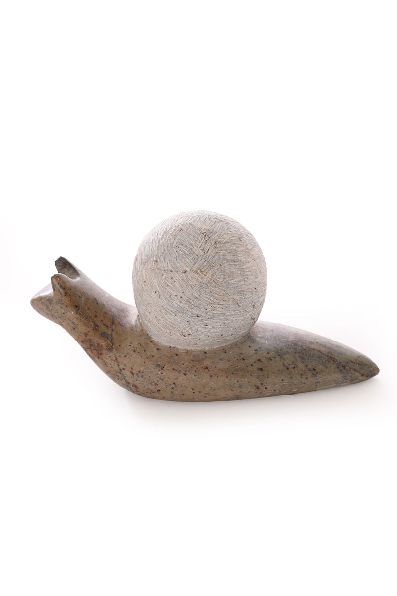 Carved Stone Snail Sculpture