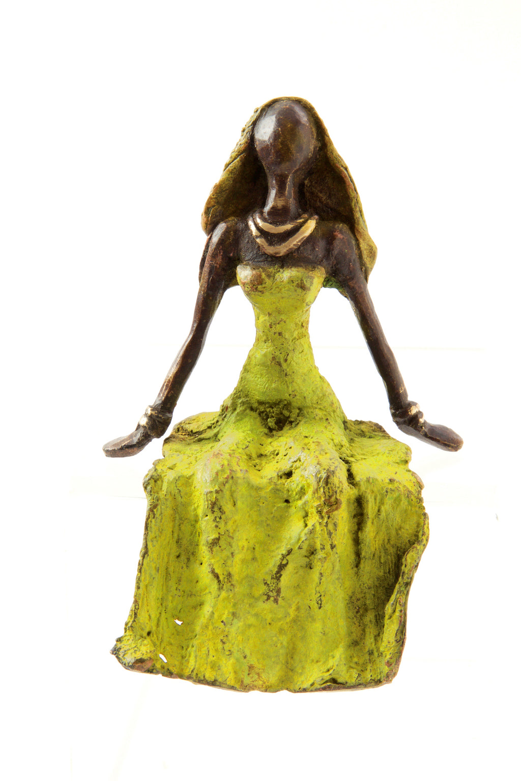 <i>Seated Beauty</i> Burkina Bronze Sculpture