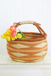 Copper Diamond Handwoven Decorative Bolga Basket