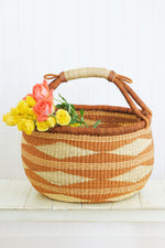 Copper Diamond Handwoven Decorative Bolga Basket