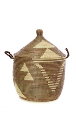 Brown and Cream Tribal Design Basket