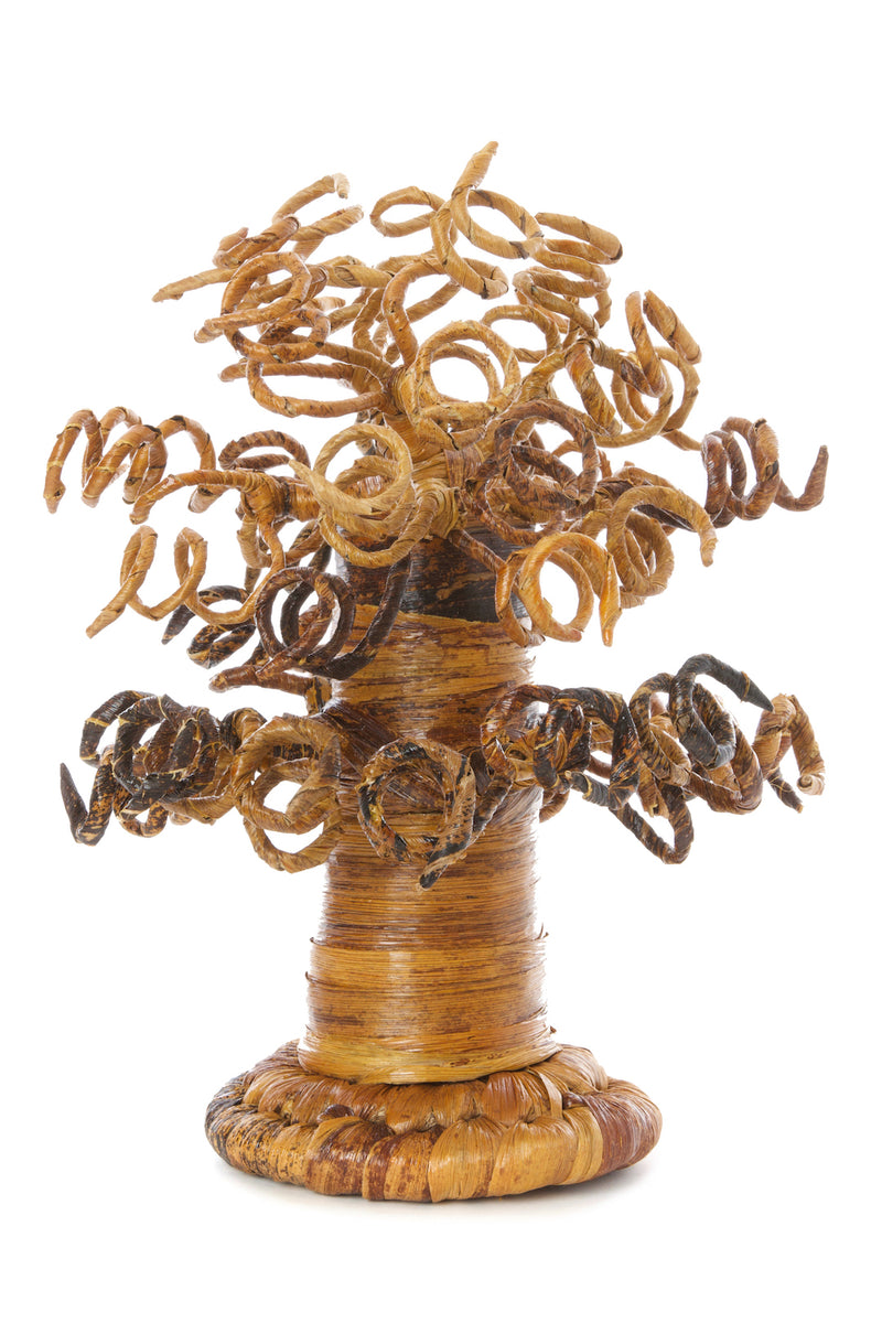 Medium Curly Banana Fiber Baobab Tree Sculpture