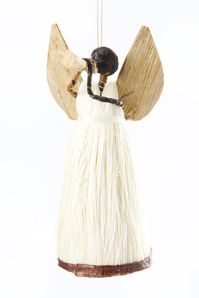 Sisal Trumpeting Angel Holiday Ornament Default Title