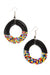 Black and Rainbow Maasai Celebration Circle Earrings