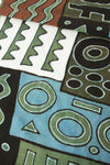 African Blue and Green Bogolan Festival Throw Blanket Default Title