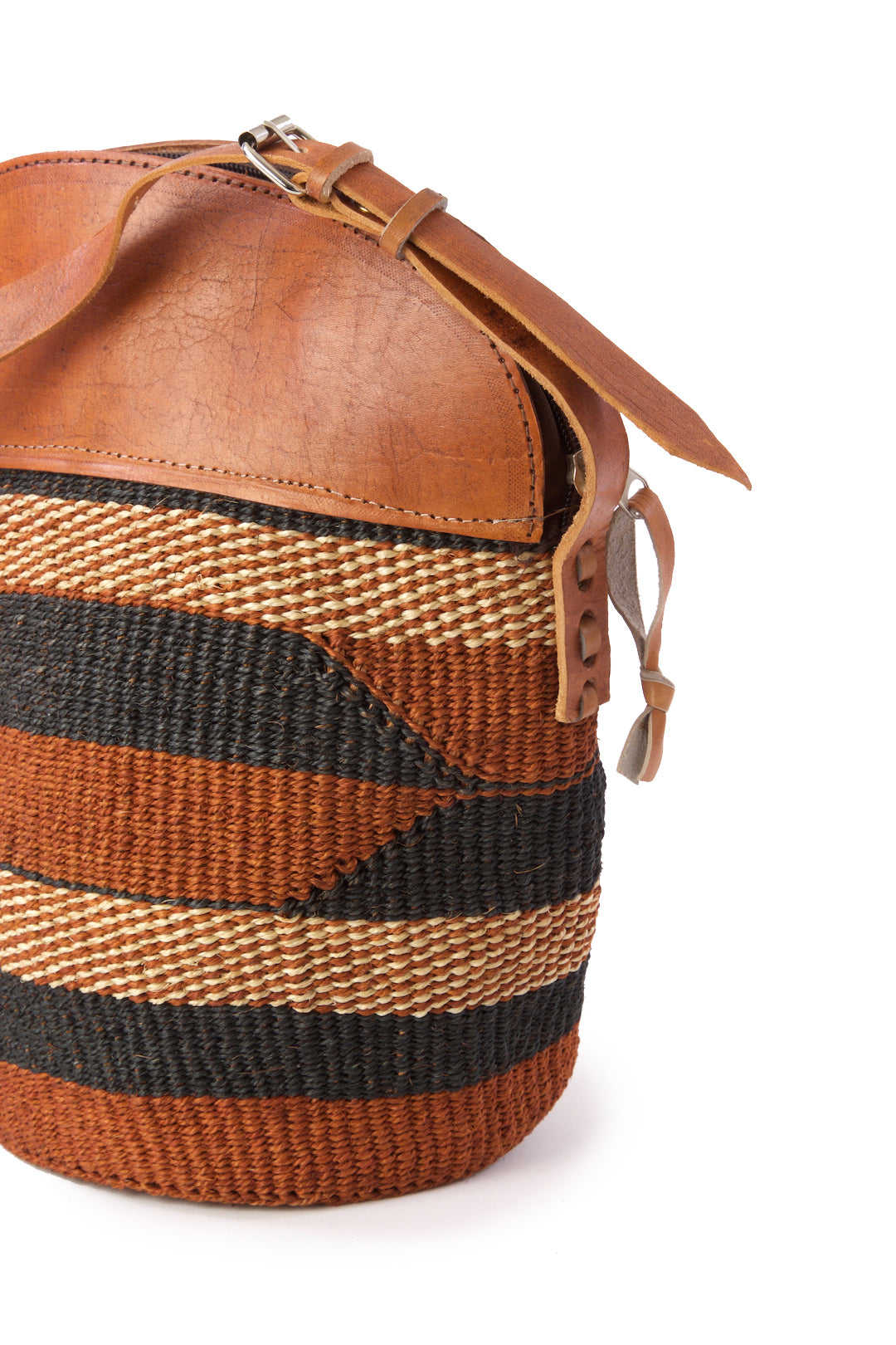 Woven Sisal and Leather Tote