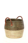 Set/3 Mixed Stripe Baskets with Leather Handles Default Title