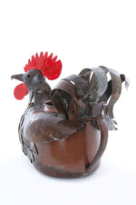 Medium Sitting Rooster Teapot Planter from Zimbabwe